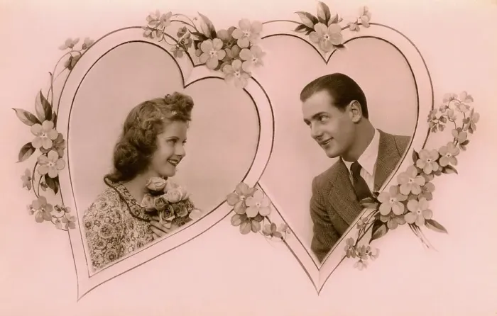 Framed Print : Historic photograph, flirt, around 1940