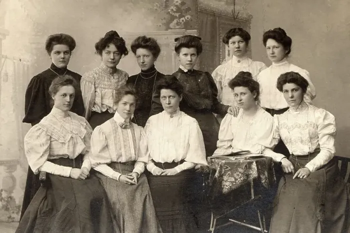Framed Print : Historic photograph: home economics class Framed Print : Historic photograph: home economics class