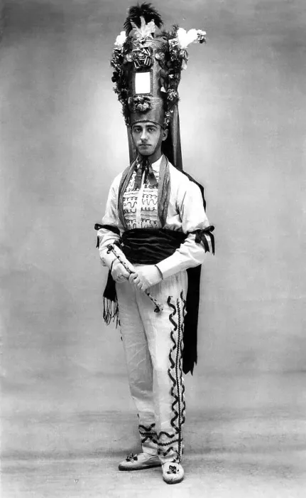 Framed Print : Historic photograph, man wearing a traditional costume