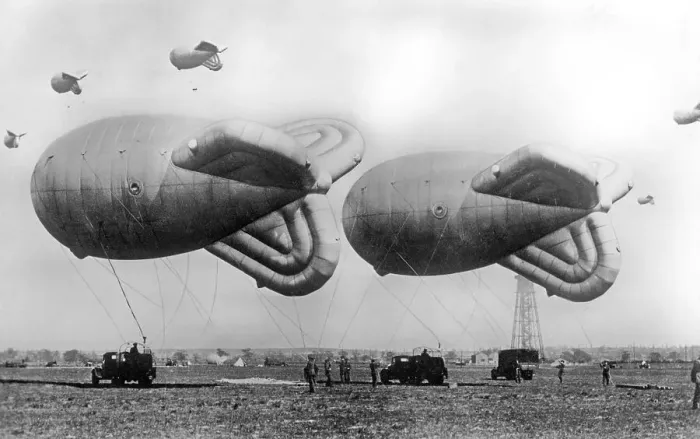 Framed Print : Historic photograph, military airships