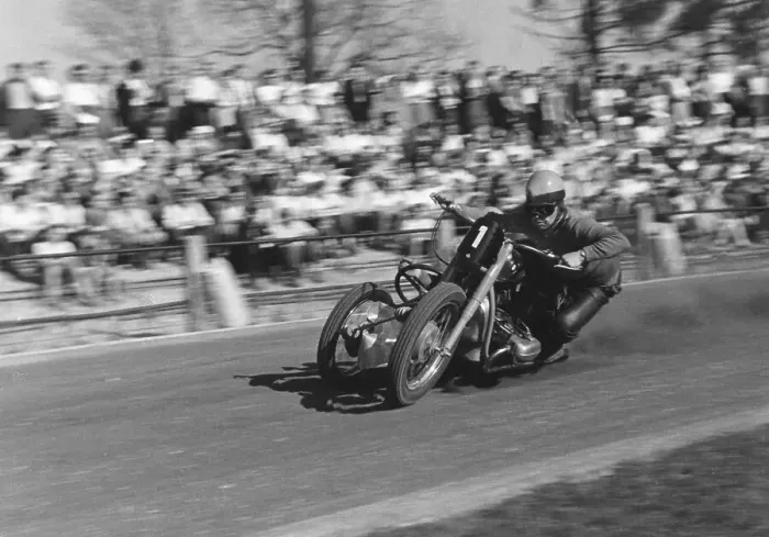 Framed Print : Historic photograph, motorcycle race