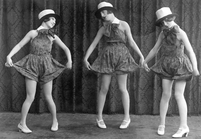 Framed Print : Historic photograph, three women doing the twist