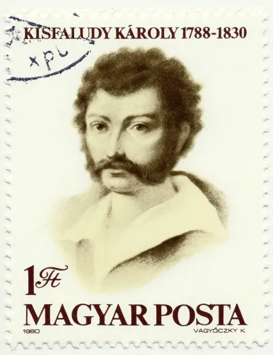 Framed Print : Historic postage stamp, Karoly Kisfaludy