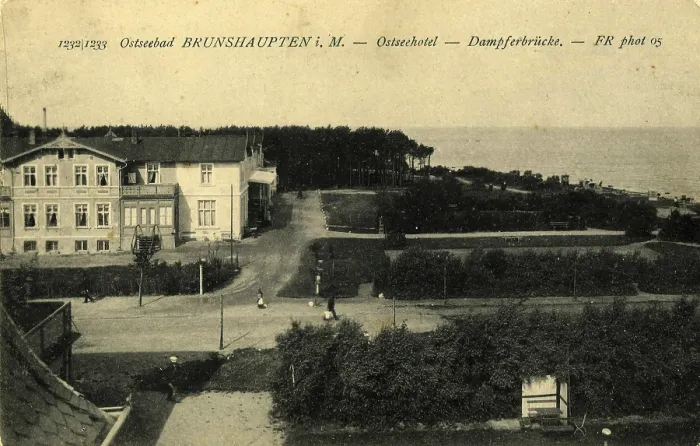 Framed Print : Historic postcard around 1900, Baltic resort Brunshaupten i