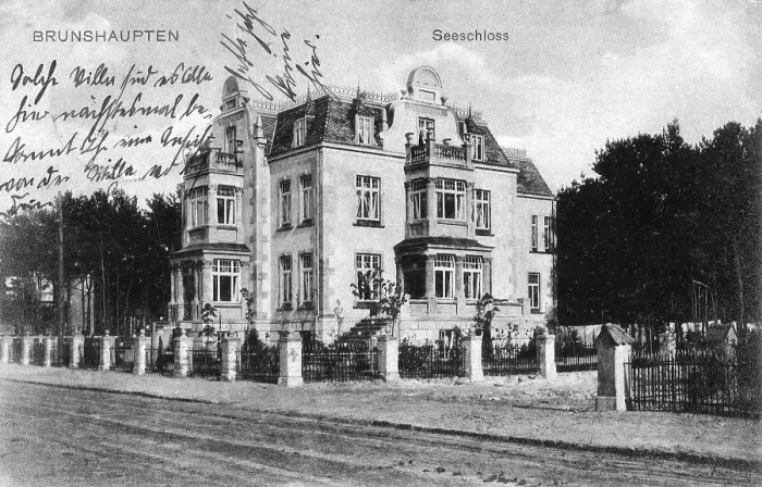 Framed Print : Historic postcard around 1900, Baltic resort Brunshaupten i
