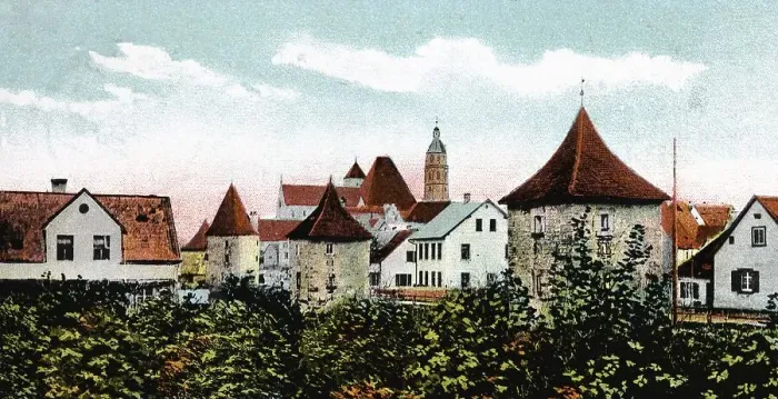 Framed Print : Historic postcard about 1900 Weissenburg Middle Franconia Germany