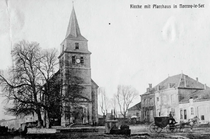 Framed Print : Historic postcard, field post, view of the town of Norroy le sec, base quarter of the Prussian army, around 1915, Norroy le sec, Lothringen, Lorraine, Departement de Meurthe-Moselle, France, Europe