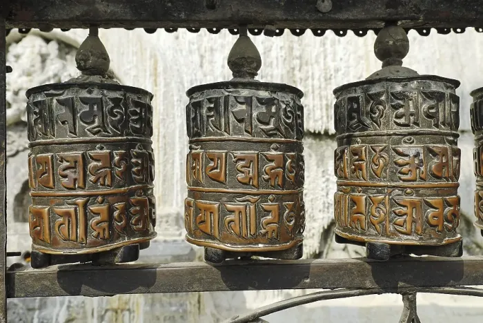 Framed Print : Historic prayer mill, Swayambhunat Tempel