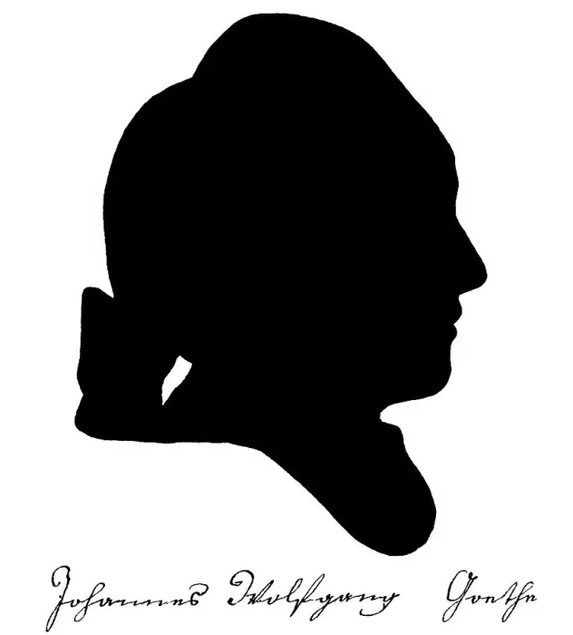 Framed Print : Historic print, 1762, silhouette by Johann Wolfgang von Goethe