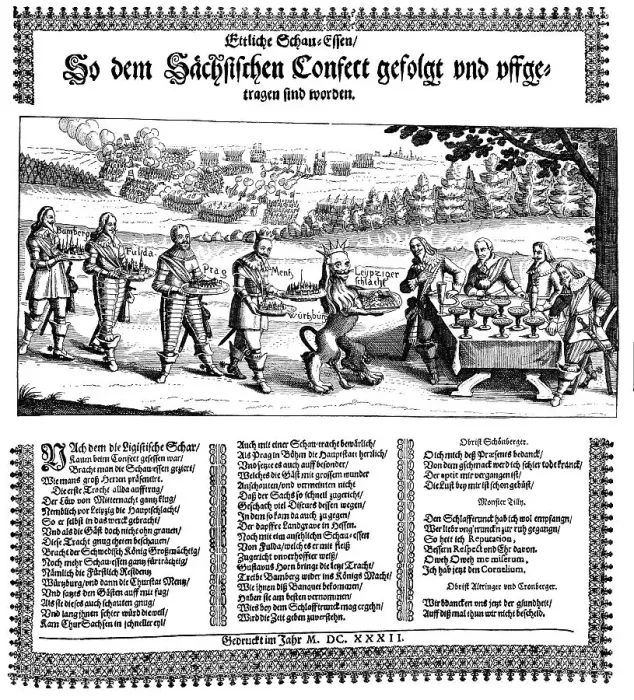 Framed Print : Historic print, leaflet in 1632