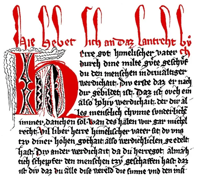 Framed Print : Historic print, manuscript, Der Schwabenspiegel Framed Print : Historic print, manuscript, Der Schwabenspiegel
