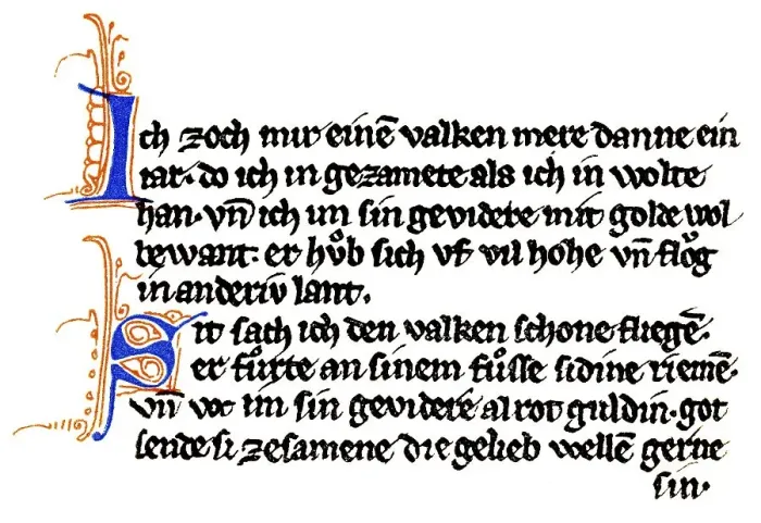 Framed Print : Historic print, manuscript, Der von Kuerenberg