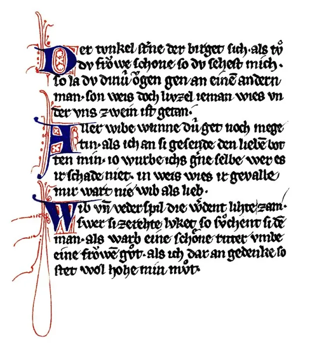 Framed Print : Historic print, manuscript, Der von Kuerenberg