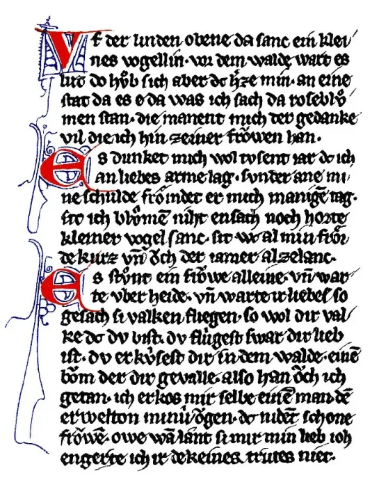Framed Print : Historic print, manuscript by Dietmar von Aist
