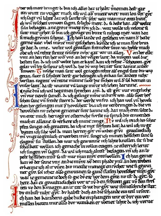 Framed Print : Historic print, manuscript, Great Heidelberg Song Manuscript