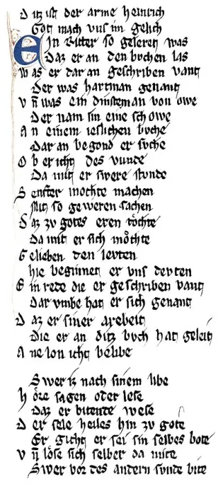 Framed Print : Historic print, manuscript, Hartmann von Aue