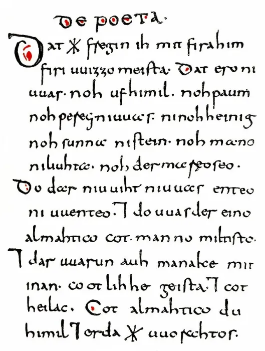 Framed Print : Historic print, manuscript, The Wessobrunn Prayer or the Wessobrunn Creation Poem Framed Print : Historic print, manuscript, The Wessobrunn Prayer or the Wessobrunn Creation Poem