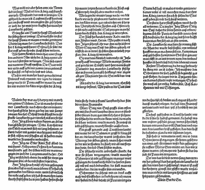 Framed Print : Historic print, woodcut, verses from a book of folk songs of 1536
