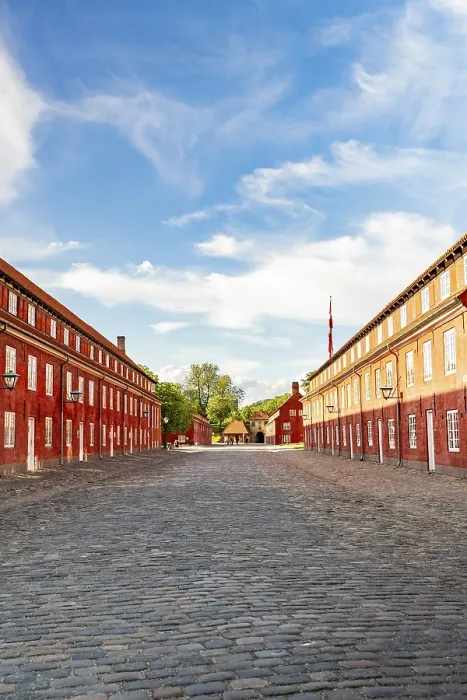 Framed Print : Historic red brick barracks at Kastellet fortress in Copenhagen