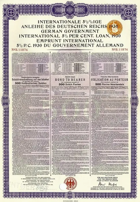 Framed Print : Historic security, loan note, international bond of the German Reich Framed Print : Historic security, loan note, international bond of the German Reich