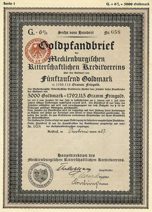 Framed Print : Historic security paper, bond certificate for gold