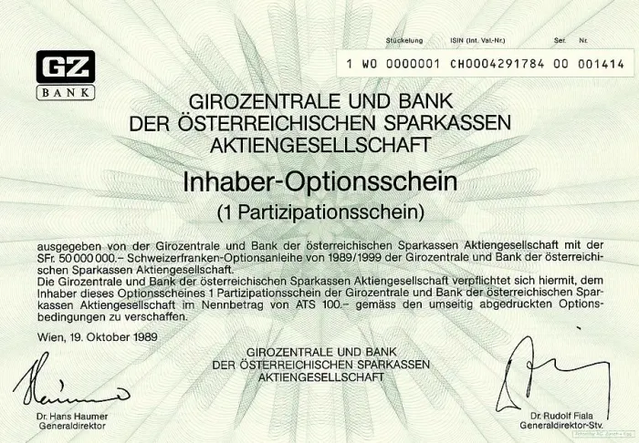 Framed Print : Historic security, warrant, Girozentrale und Bank der Oesterreichischen Sparkassen Aktiengesellschft