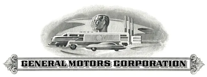 Framed Print : Historic share certificate, General Motors Corporation