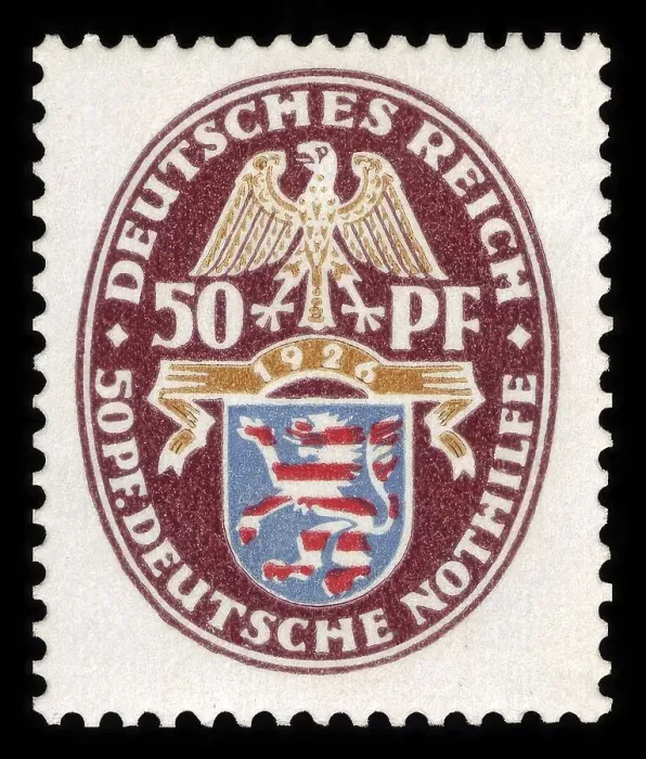 Framed Print : Historic stamp, German Reich, definitive stamp at 50 Pfennig