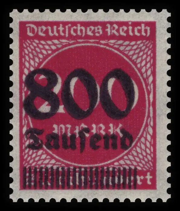 Framed Print : Historic stamp, German Reich, inflation