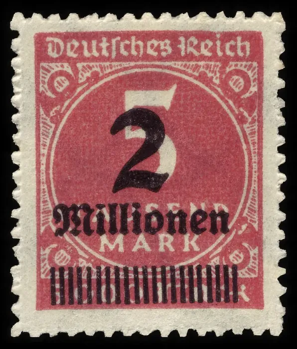 Framed Print : Historic stamp, German Reich, inflation