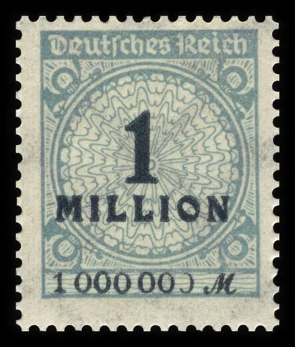 Framed Print : Historic stamp, German Reich, inflation