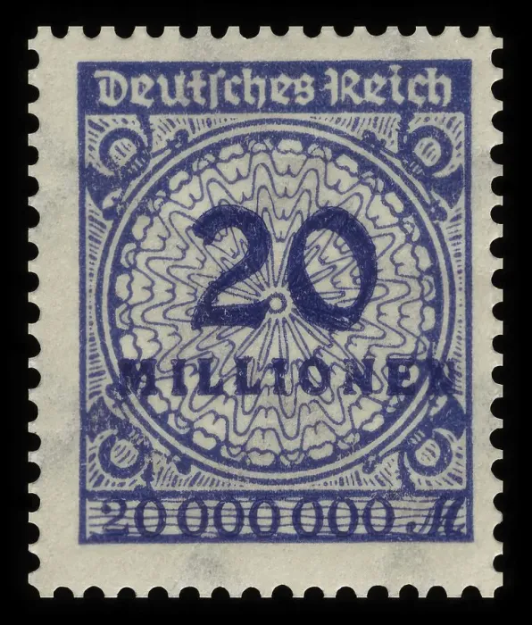 Framed Print : Historic stamp, German Reich, inflation