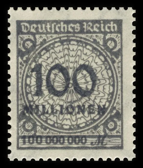Framed Print : Historic stamp, German Reich, inflation