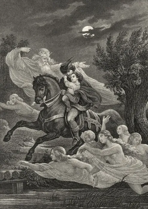 Framed Print : Historic steel engraving by Ferdinand Rothbart