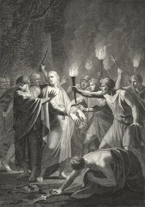 Framed Print : Historic steel engraving, religious scene from The Messiah