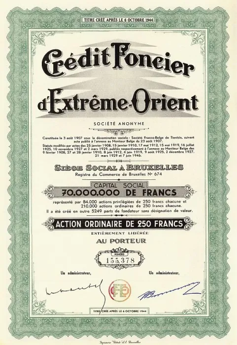 Framed Print : Historic stock certificate, share