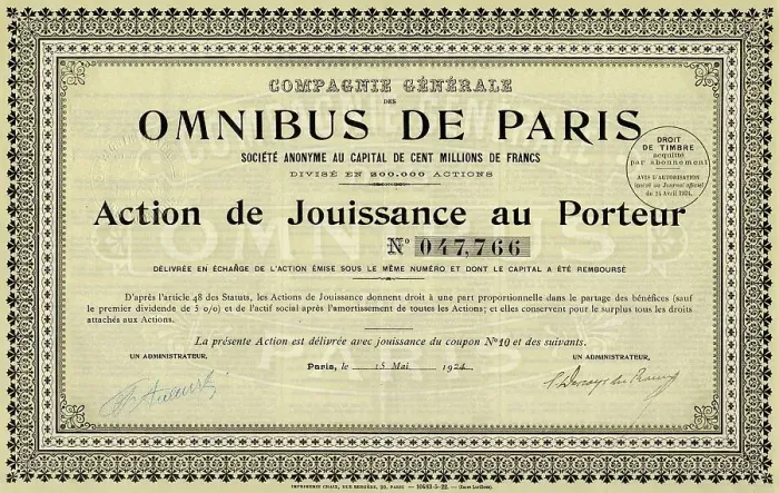 Framed Print : Historic stock certificate, share