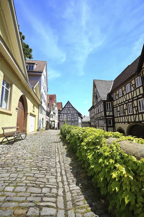 Framed Print : Historic street with half-timbered houses Framed Print : Historic street with half-timbered houses