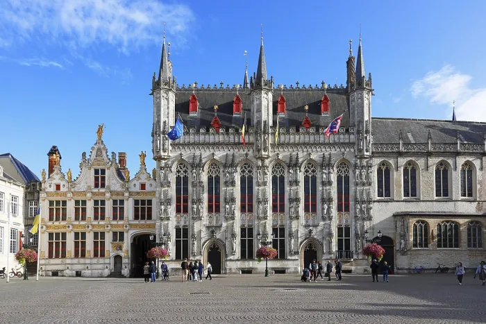 Framed Print : Historic Town Hall of Bruges on Castle Square Framed Print : Historic Town Hall of Bruges on Castle Square
