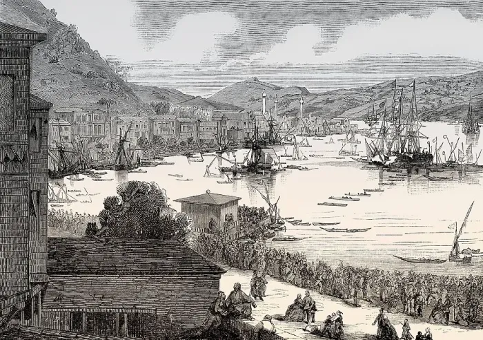 Framed Print : Historic view of Bueyuekdere, Istanbul Province
