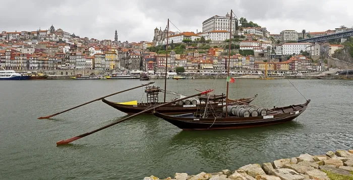 Framed Print : Historic wine transport ships on the Douro