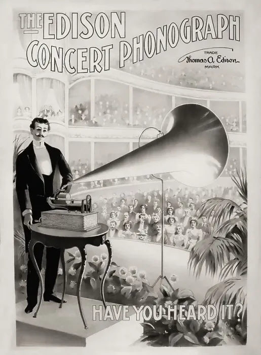 Framed Print : Historical advertisement for Thomas Edison's concert phonograph Framed Print : Historical advertisement for Thomas Edison's concert phonograph