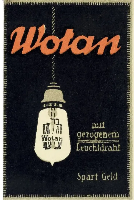 Framed Print : Historical advertisement, Wotan mit gezogenem Leuchtdraht