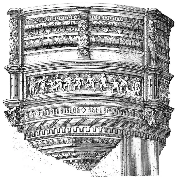 Framed Print : Historical architectural illustration from the 19th Century