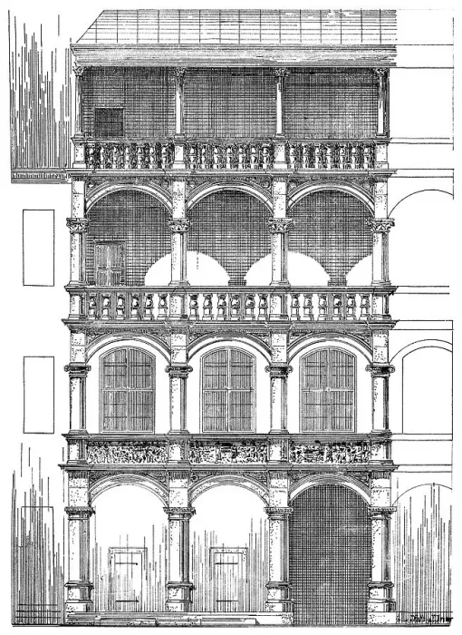 Framed Print : Historical architectural illustration from the 19th Century