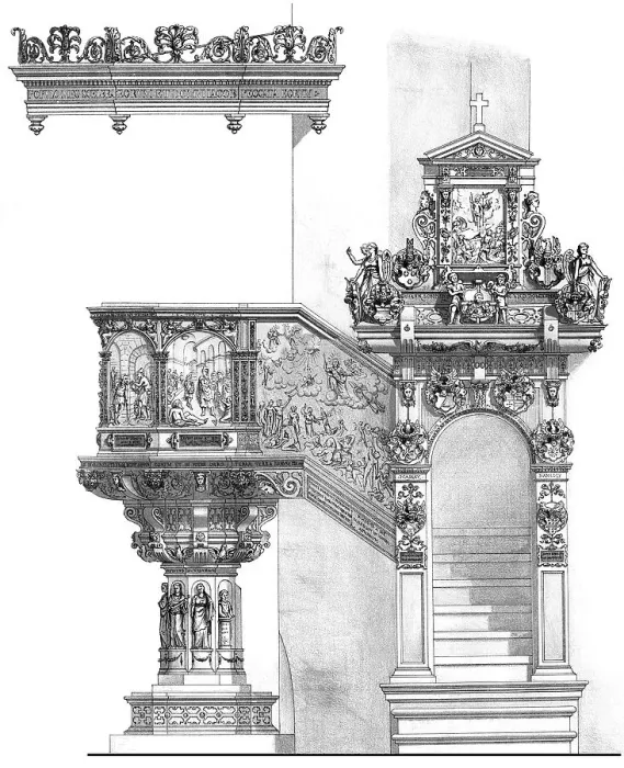 Framed Print : Historical architectural illustration from the 19th Century