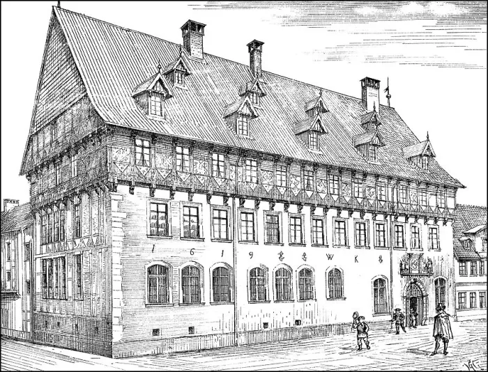 Framed Print : Historical architectural illustration from the 19th Century