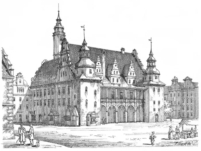 Framed Print : Historical architectural illustration from the 19th Century