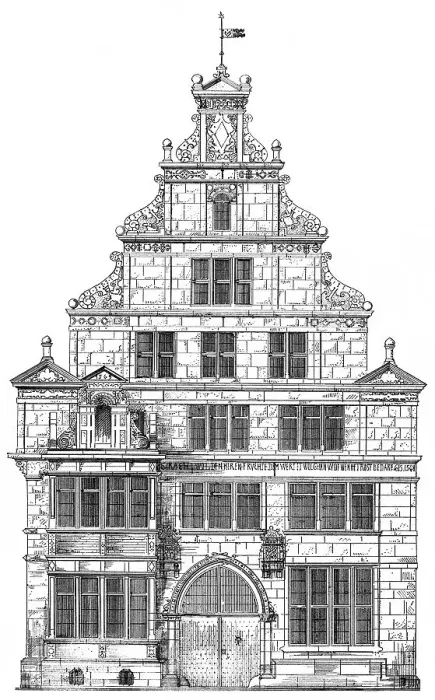 Framed Print : Historical architectural illustration from the 19th Century