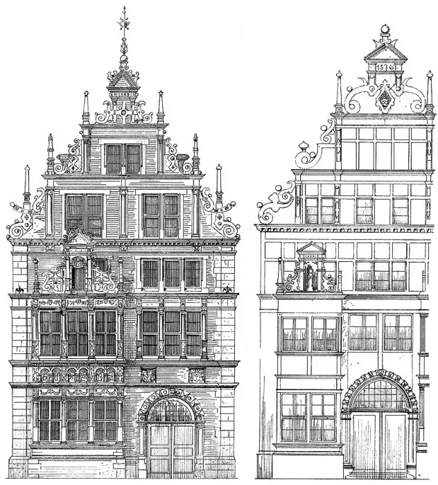 Framed Print : Historical architectural illustration from the 19th Century